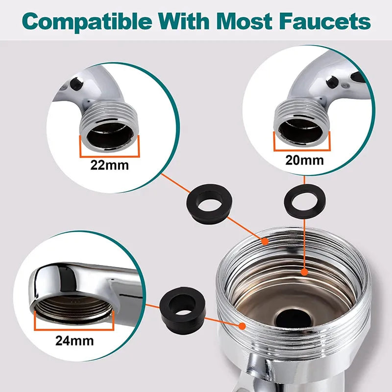 1080° Universal-Rotations-Wasserhahndüse 22/24mm Adapter Waschbecken-Wasserhahnverlängerung Belüfter Sprudler-Düse Küchenarmatur