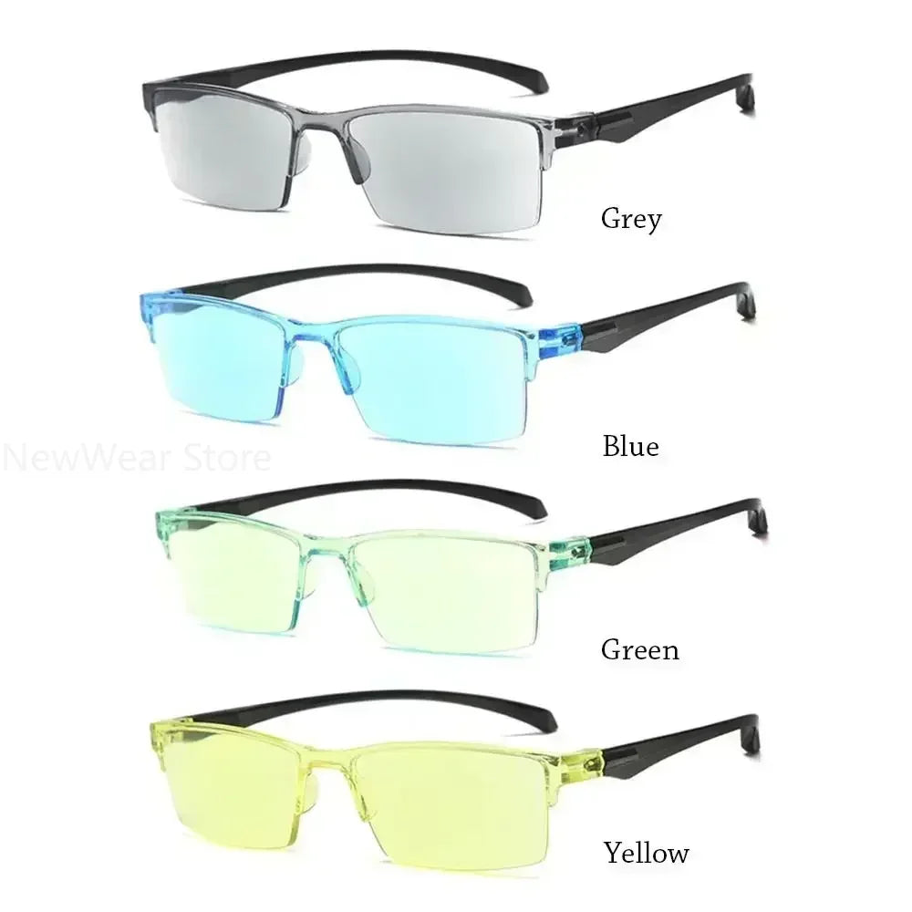 Smart Automatic Zoom Reading Glasses Anti Blue Ray Eyeglasses Autofocus Power Half-Rim Near Far Computer Glasses