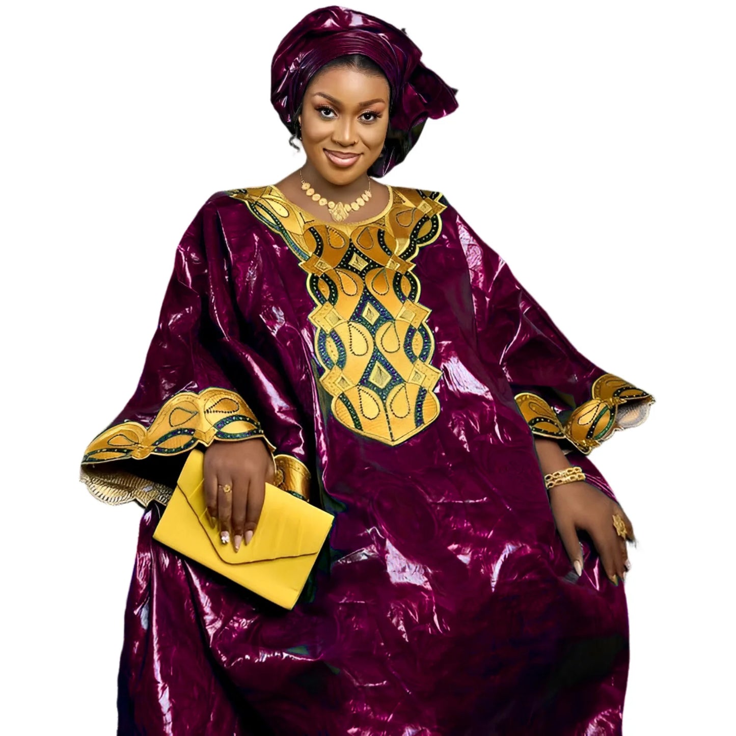 Robes Africaines Pour Femme, Conception De Broderie Bazin Riche, Robe Longue