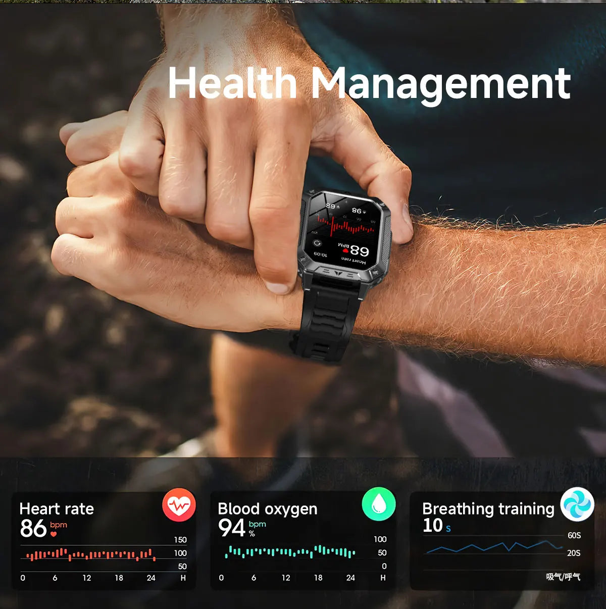 Montre connectée homme 2026 avec batterie ultra-large intégrée de 1400 mAh, GPS extérieur, écran AMOLED de 2,01", étanche 10 ATM, appel BT