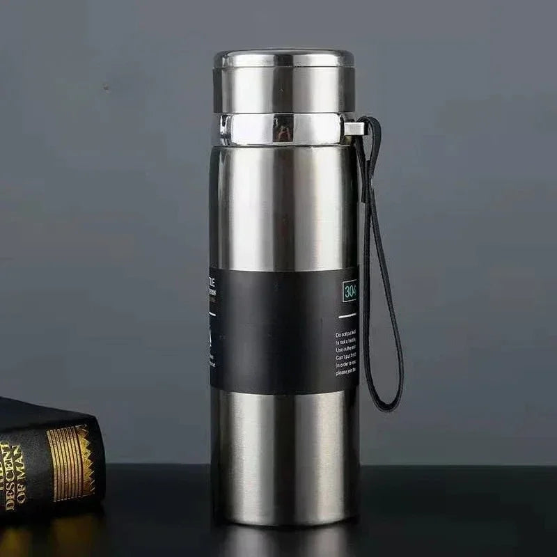1000ml Thermosflasche Thermoskanne Vakuumflasche Doppelwandiger Edelstahl Kaffee Tee Isolierbecher Auslaufsicher für Büro
