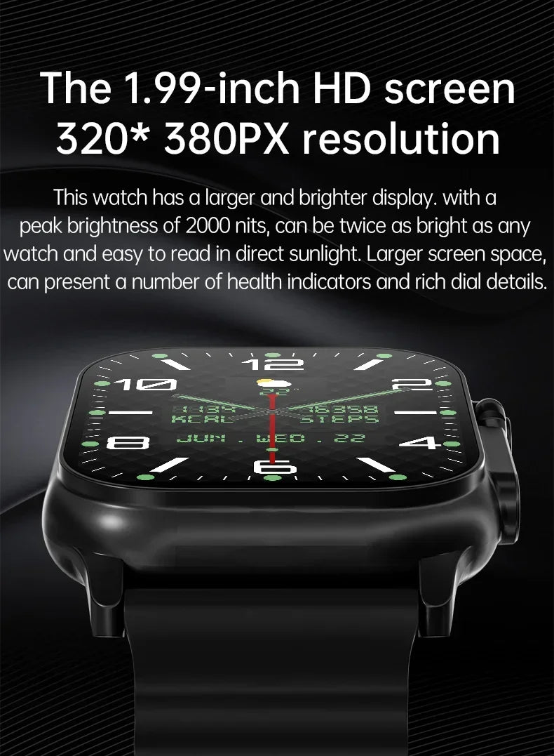 T900 Ultra 2 Watch Smartwatch Ultra Gen 2 IWO Watch NFC Bluetooth-Anruf Herzfrequenz Wasserdicht 2,2 Zoll Kabellose Fitnessuhr