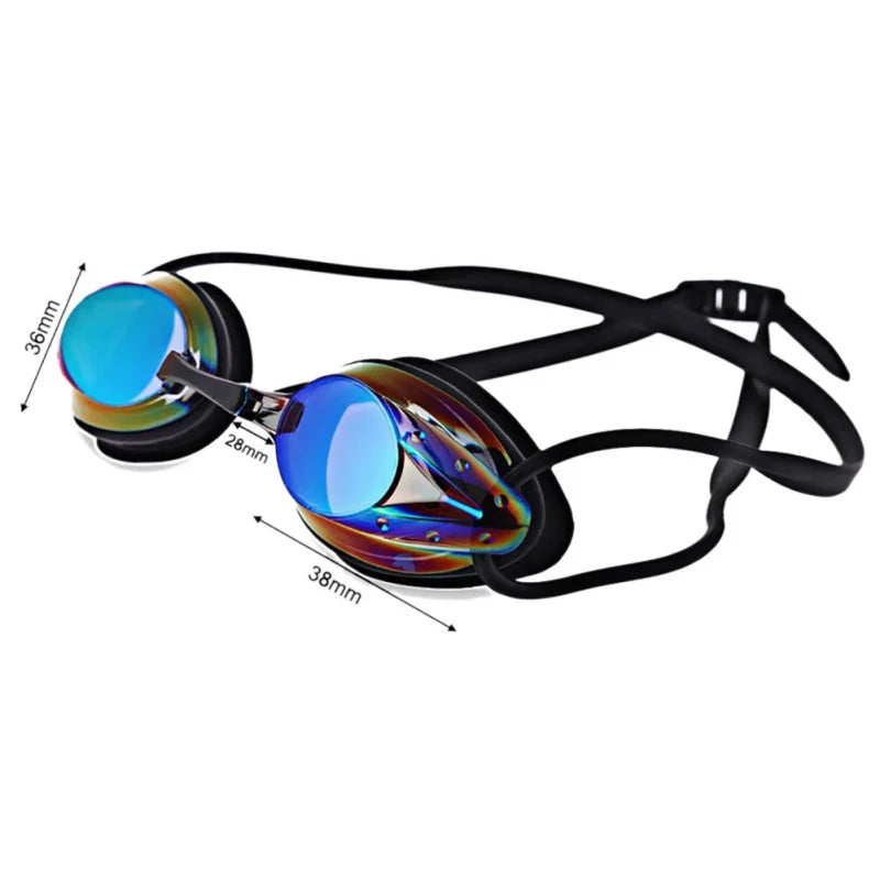 Schwimmbrille für Herren und Damen, High Definition, wasserdicht, Antibeschlag, galvanisierte Gläser, Erwachsene, Brille, Sportbekleidung
