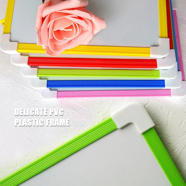 Tableau blanc magnétique pour enfants 20.5*15.6cm, 5 couleurs de cadre, mini tableau de dessin effaçable à sec, petites ardoises suspendues avec stylo