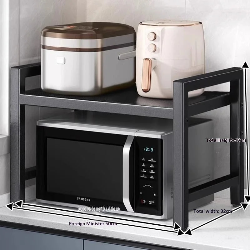 Étagère de Rangement Télescopique pour Micro-ondes, Four et Cuiseur à Riz, Organisateur Domestique de Comptoir