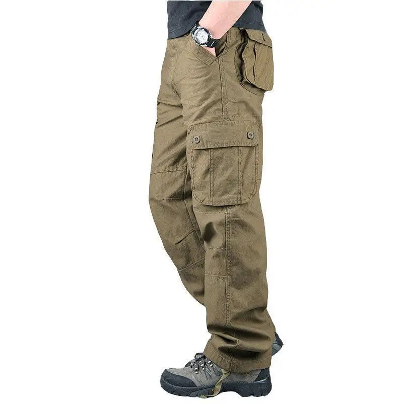 Pantalon cargo tactique 2025 pour homme, en coton, salopette, pantalon de travail extérieur, grande taille, vêtement pour homme, pantalon de randonnée camouflage avec plusieurs poches