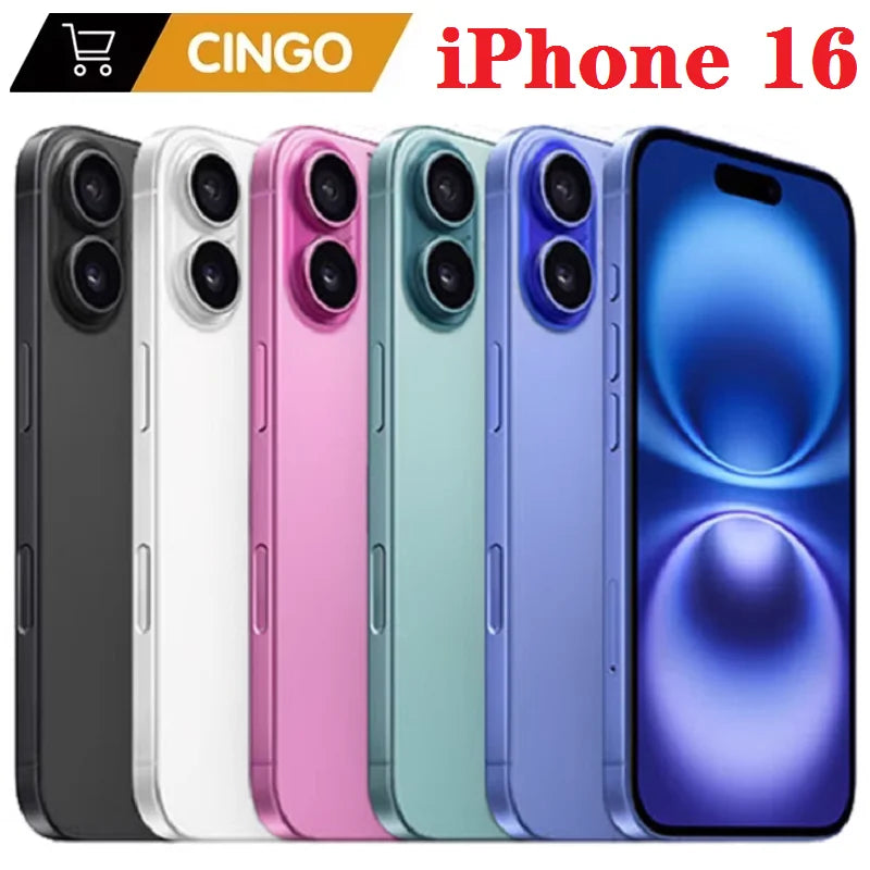 Apple iPhone 16 128 Go/256 Go, écran Super Retina XDR OLED de 6,1 pouces, puce A18, téléphone portable original débloqué iphone16
