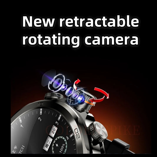 Montre intelligente H19 d'origine Android 10.0 avec caméra rotative à 190°, GPS, Wi-Fi, grand écran AMOLED de 1,95 pouce et stockage de 256 Go