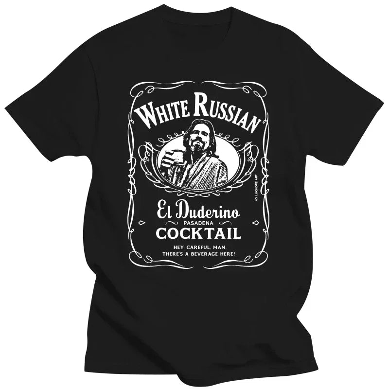 2019 Unisex T-Shirts The Big Lebowski The Dude White Russian Cocktail Schwarz Baumwolle Herren T-Shirt kostenloser Versand  BAUMWOLLE  2024