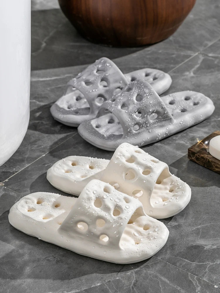 Men's Non-Slip Slide Sandals for Home, Breathable Quick-Dry House Slippers with Open Drainage for Indoor Shower Summer Wear