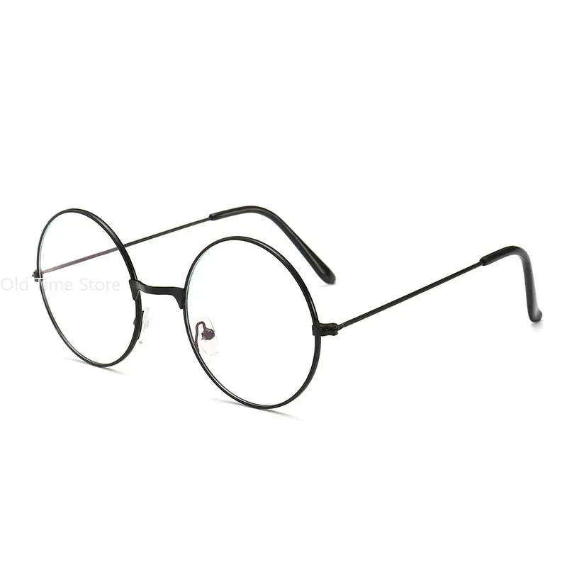 Vintage Transparent Glasses Round Metal Frame Superlight Style Clear Lens Game Eye Glasses  Protection Chic Prevent  Blue Light
