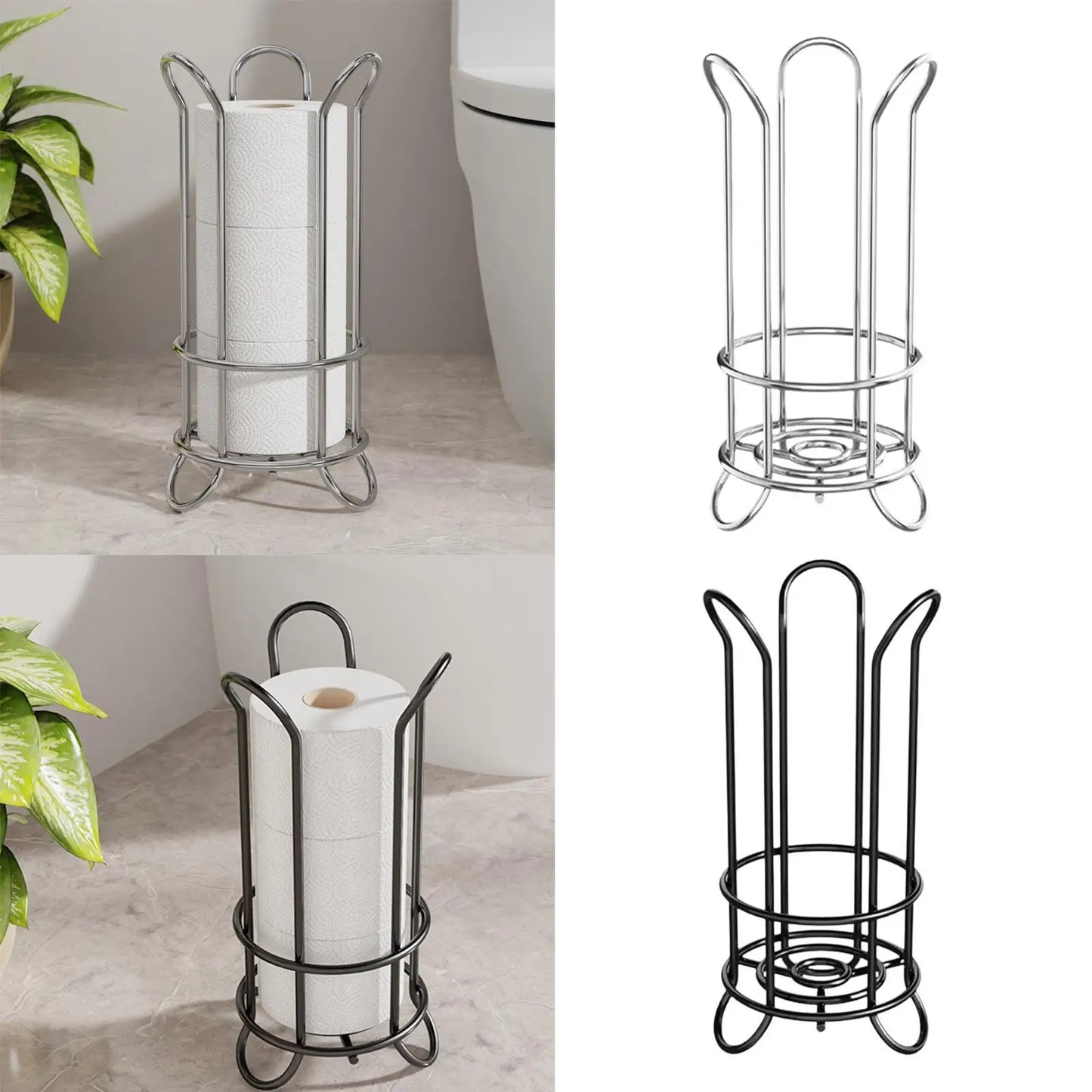 Gewebeaufbewahrungsregal, Toilettenpapierhalter aus Eisen, freistehender Toilettenpapierhalter für Küche, Badezimmer, Waschraum, Bauernhaus