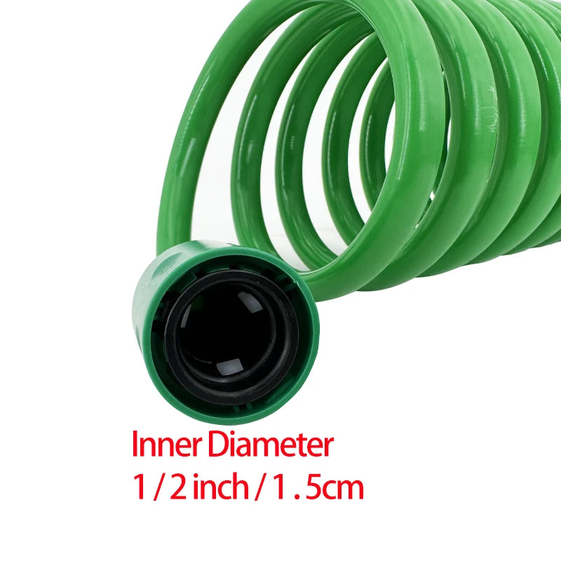 Garden Irrigation Water Pipe Sprinkler Head With 7-Function Nozzle Hose, Car Cleaning Spring Pipe, Plastic Hose Cleaning Tool