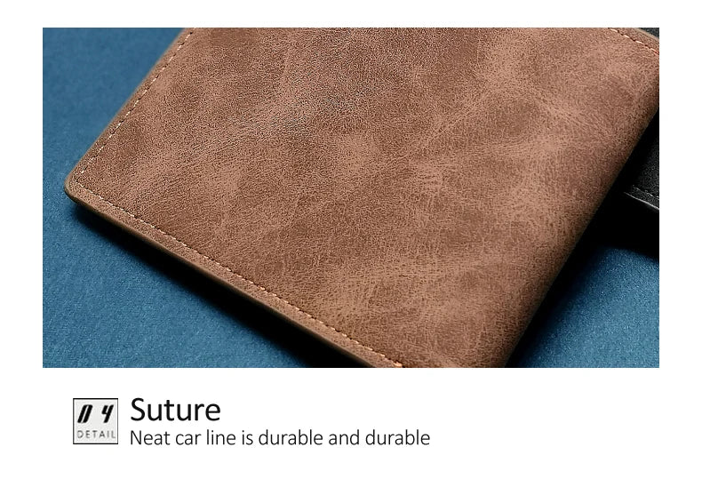 Nouveau Portefeuille Homme en Cuir PU Tendance 2022 avec Compartiment Monnaie Zippé Petit Porte-monnaie Slim Dollar Nouveau Design Portefeuille