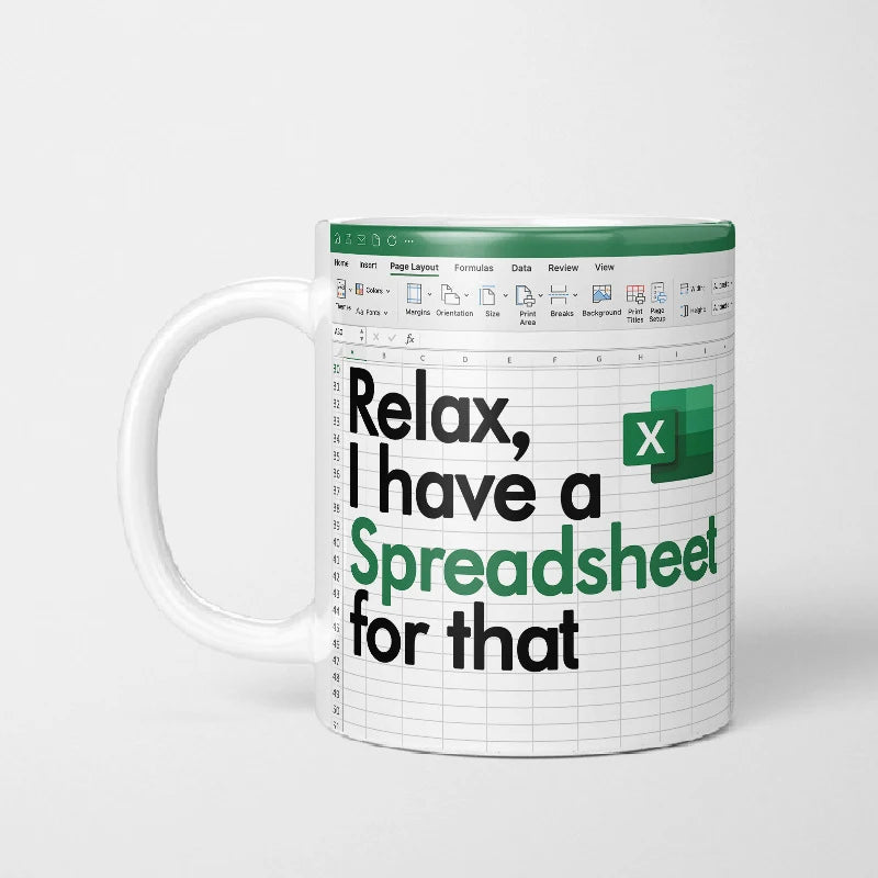 Kreativer tragbarer Excel-Muster-Keramikbecher für Zuhause, Büro, Schreibtisch, Kaffeebecher, Wasserbecher, lustiges Geschenk, 1 Stück