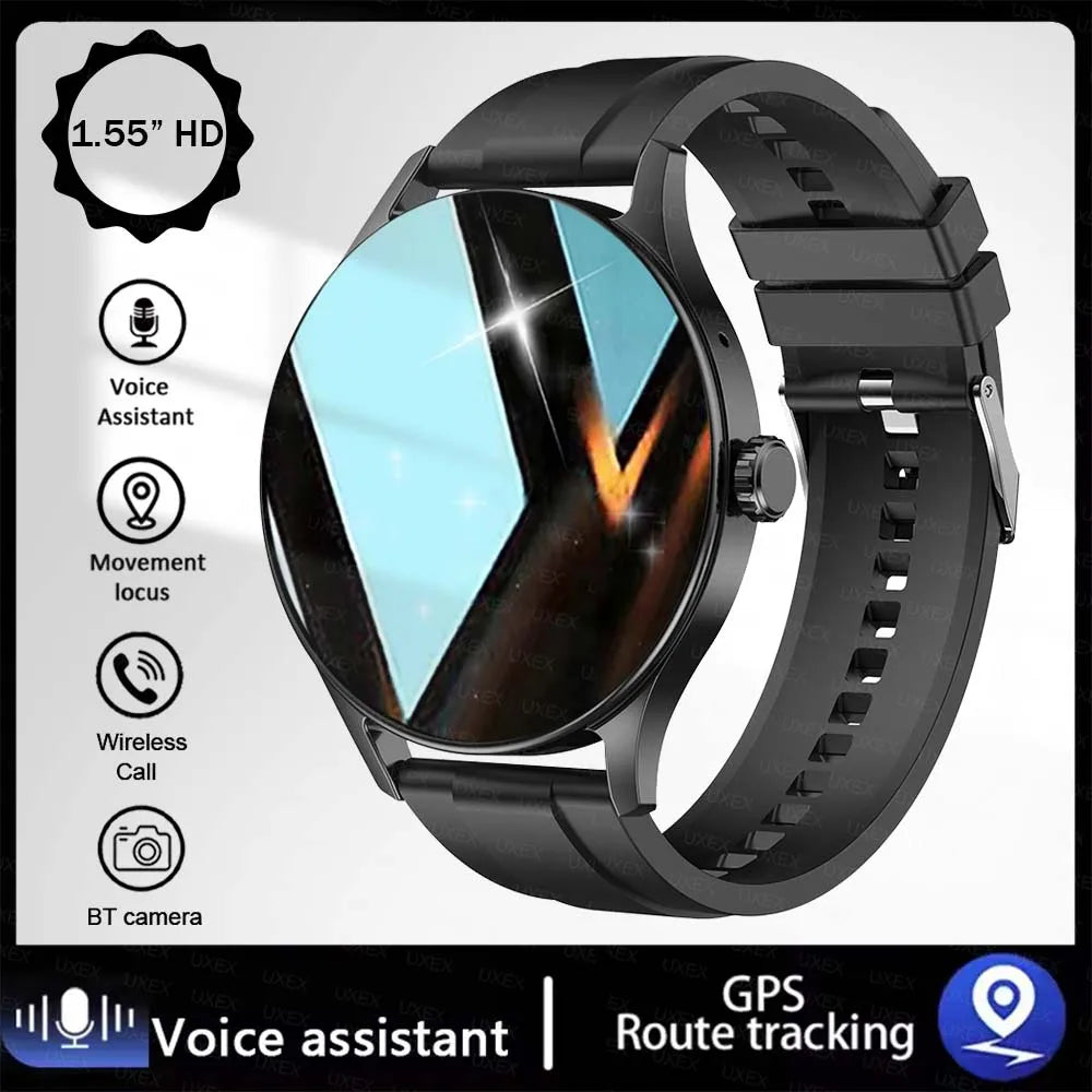 Mode Smartwatch Plus 1.55 HD Für Herren und Damen App-Steuerung BT Anruf Gesundheits-Tracker Benutzerdefiniertes Foto Überraschungsgeschenk Business-Uhren