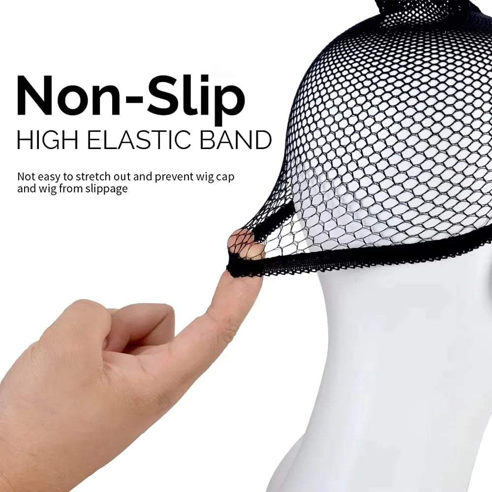 1/3/5 PCS Black Wig Net Caps Durable Elastic Mesh Head Cover Fishnet Hat Close End Hair Styling Accessories for Men and Women