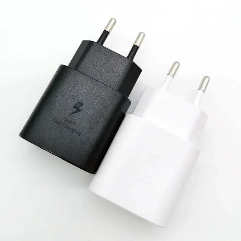 Samsung M55 M54 F55 A36 A16 5G 25W Ladegerät Super Fast Charge Adapter für Galaxy S25 S24 S23 S22 S21 S20 Note20 Ultra Note10 Plus