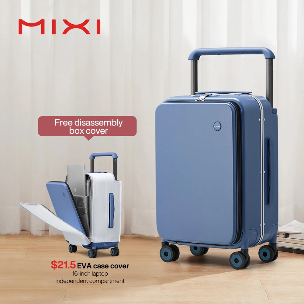 Mixi New Design Wide Handle Koffer Herren Handgepäck Damen Reise Trolley 20 Zoll Kabine PC Aluminiumrahmen M9275