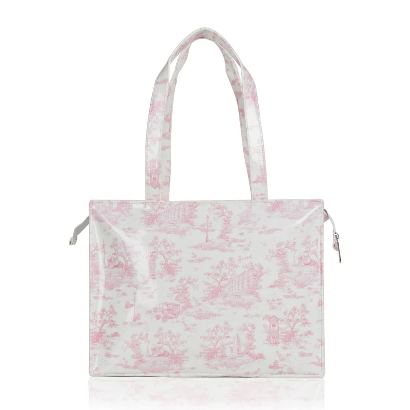 Horizontal Edition PVC Reusable Shopping Bag Eco-friendly London Lady Shopper Bag Large Capacity Waterproof Handbag Shoulder Bag