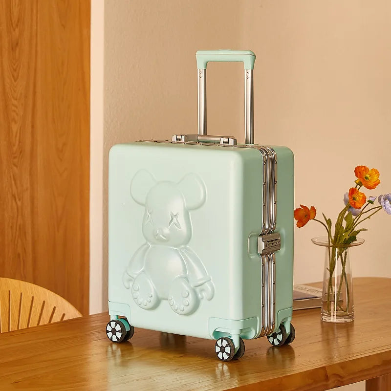 Nouvelle valise trolley universelle à roulettes 18 pouces 2024, sac de maquillage cabine pour hommes et femmes