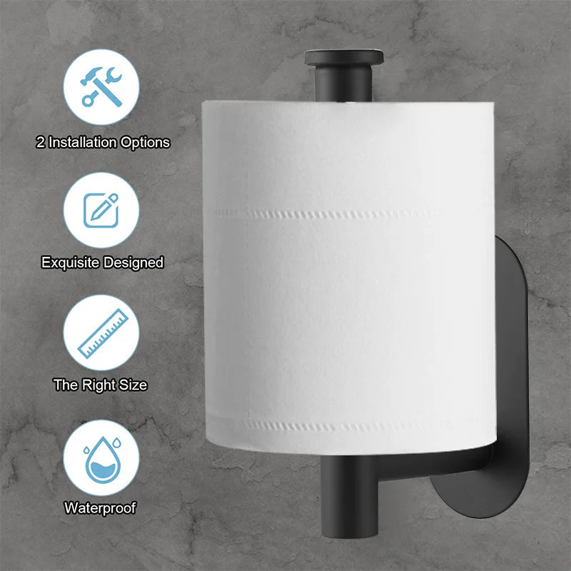 Selbstklebender Toilettenpapierhalter Edelstahl Tissue-Halter Wasserdichter Toilettenpapierständer Bad-Accessoires Papierhandtuchhalter