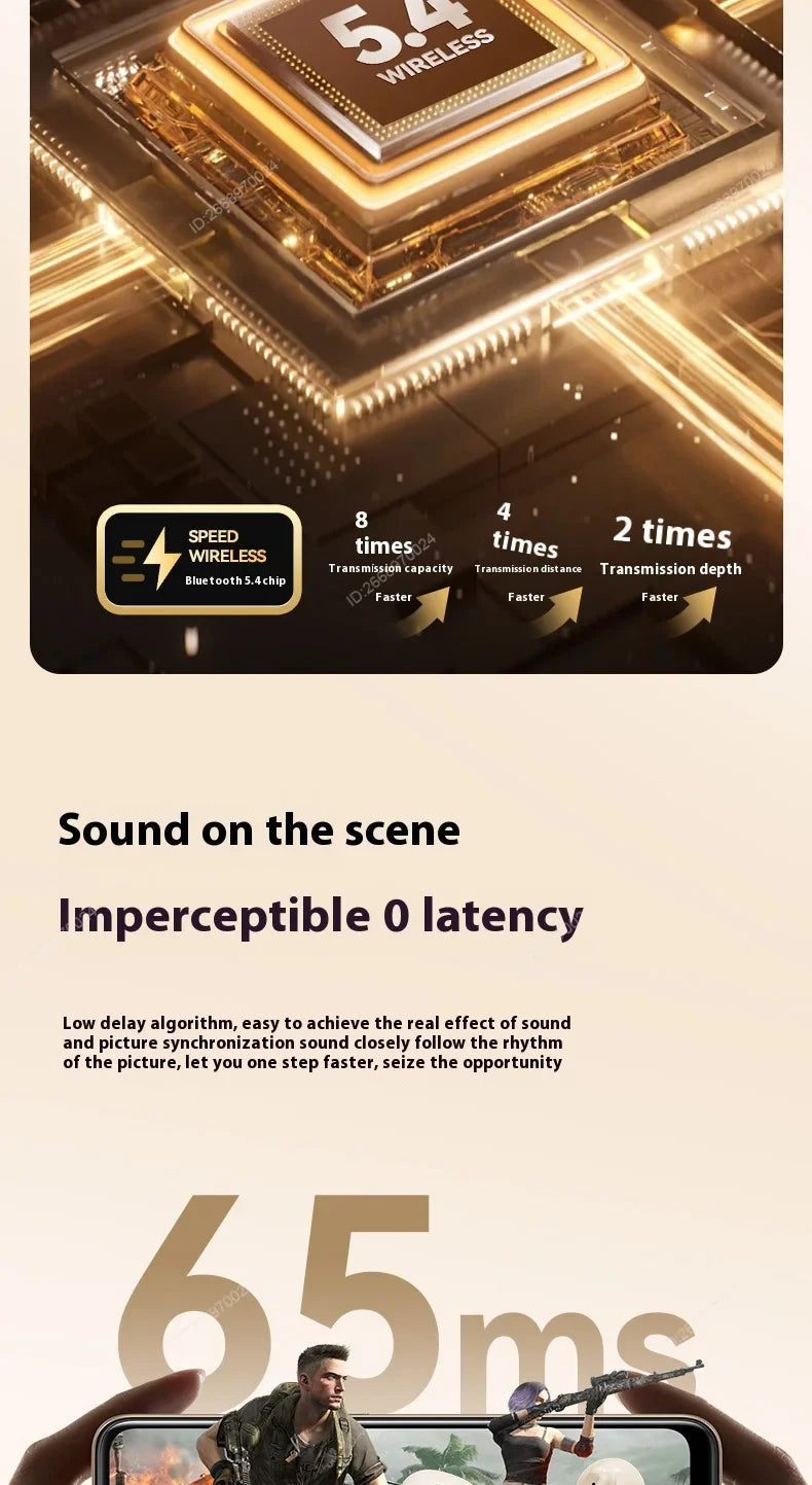 True Wireless In-Ear Headphones Balanced Armature Sleek Design Comfortable Fit Premium Sound Gaming Earphones for Sport