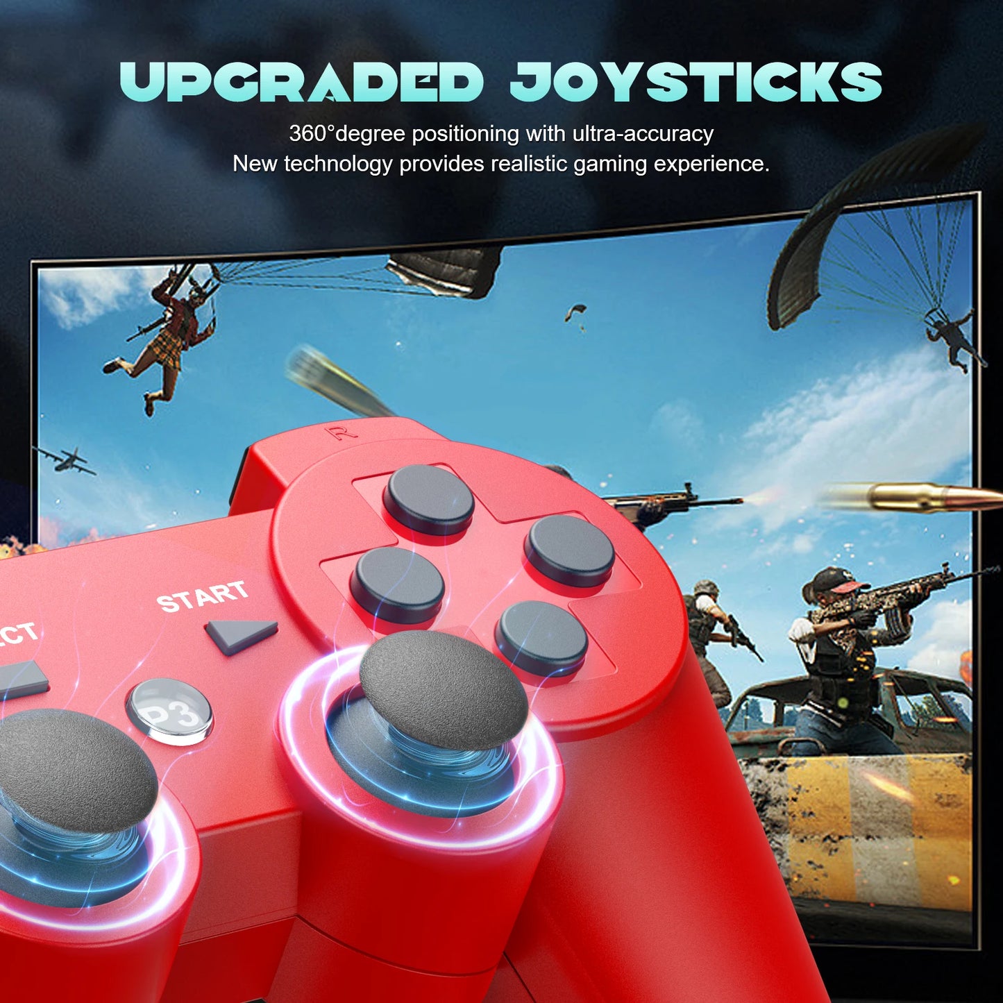 Controller für Playstation 3/PS3/PC/Android Konsolen Drahtloses BT Gamepad 6-Achsen-Gyro Dual-Motor-Vibrationsschock Gaming-Joystick