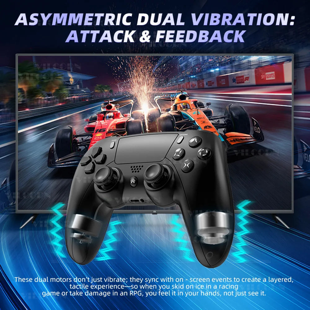 Kabelloses Gamepad für P4 Bluetooth-kompatibler Gamecontroller für P4 Slim/P4 Pro/Steam Plattform Win 10 PC Joystick