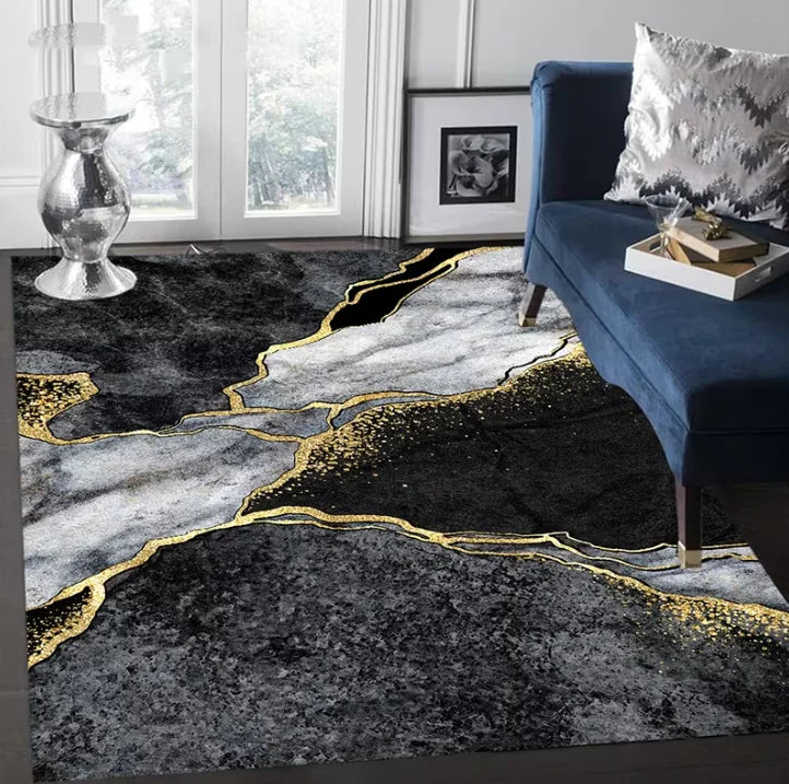 Light Luxury Marble Floor Mat Living Room Decoration Mat Office Soft Fluffy Carpet Bathroom Laundry Room Carpet Room Supplies