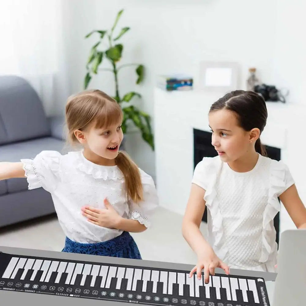 Roll-Up Piano Keyboard, faltbares Hand-Piano, 49 Tasten Hand-Piano für Anfänger, Kinder, Erwachsene, Lernspielzeug für Zuhause