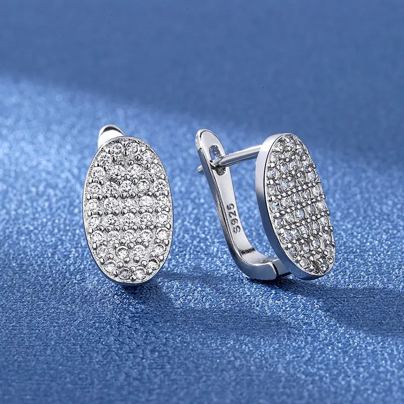 Ohrringe aus 925er Sterlingsilber, Schmuck, hochwertige Retro-Ohrringe mit einfachem Muster, lila-weiße Zirkon-Ohrringe, Bestseller