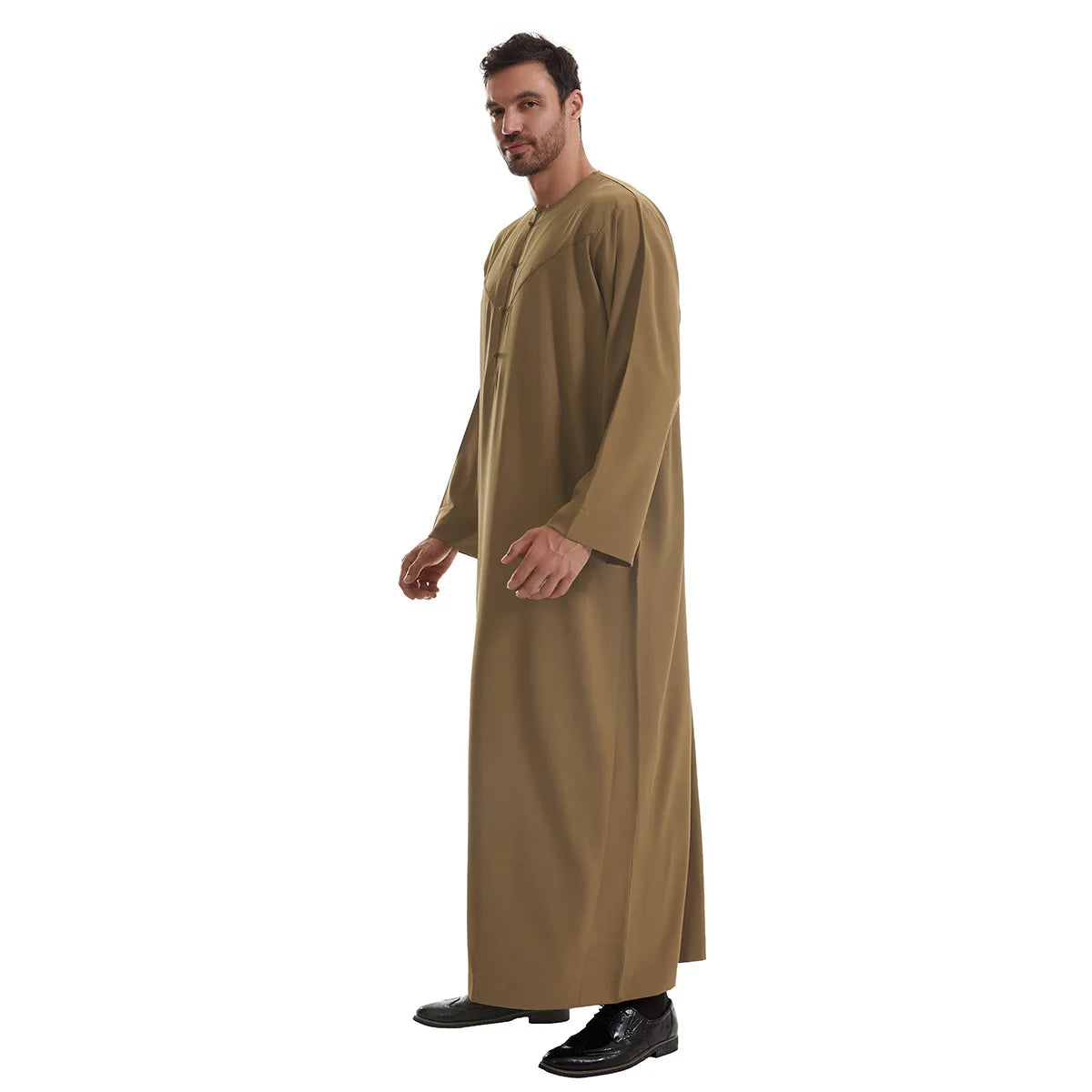 New 2024 Eid Muslim Islamic Middle East Abaya Dubai Malaysia Loose Gown Button Shirt Men Clothing Jalabiya Abayas Ramadan Caftan