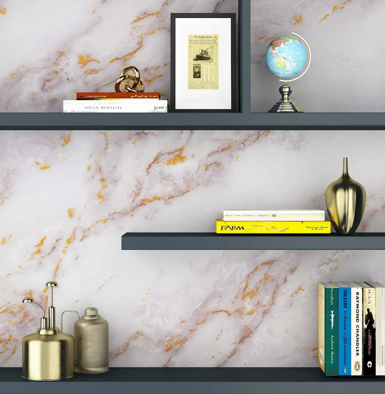 Thick Matte Marble Self-Adhesive Granite Wallpaper Vinyl Film Roll Wall Stickers Waterproof For Kitchen Decorative Home Decor