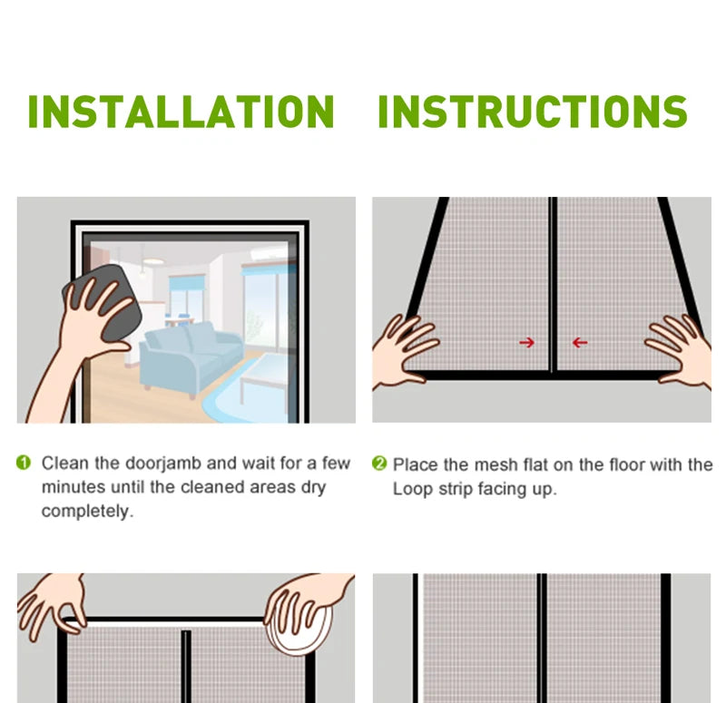 DTGJ Magnetic Door Screen,Black Side Door Magnetic Mosquito Net,Insect Proof Flight,Summer and Kitchen Indoor Invisible Net