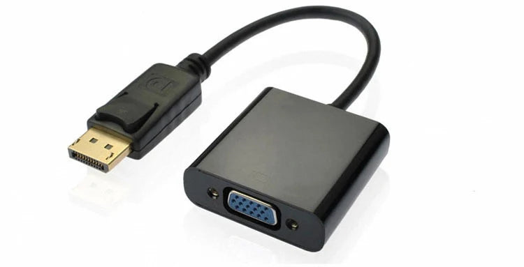 Convertisseur haute définition DP vers VGA DisplayPort à bande de cuivre, puce 1080P, adaptateur vidéo pour ordinateurs portables, ordinateurs, téléviseurs et moniteurs