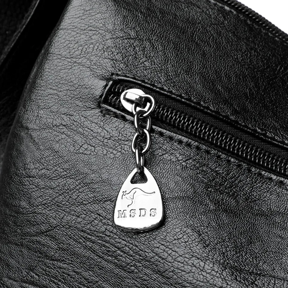 Sacs bandoulière en cuir souple Kangaroo pour femmes Sacs à bandoulière vintage multi-poches Designer Sacs messager décontractés pour dames Sac à main