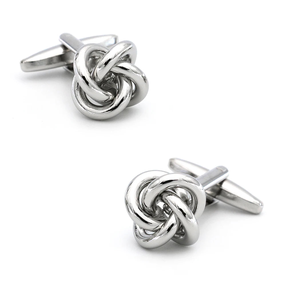 iGame Boutons de manchette nœud de mode en laiton de qualité design boule tressée pour mariage homme