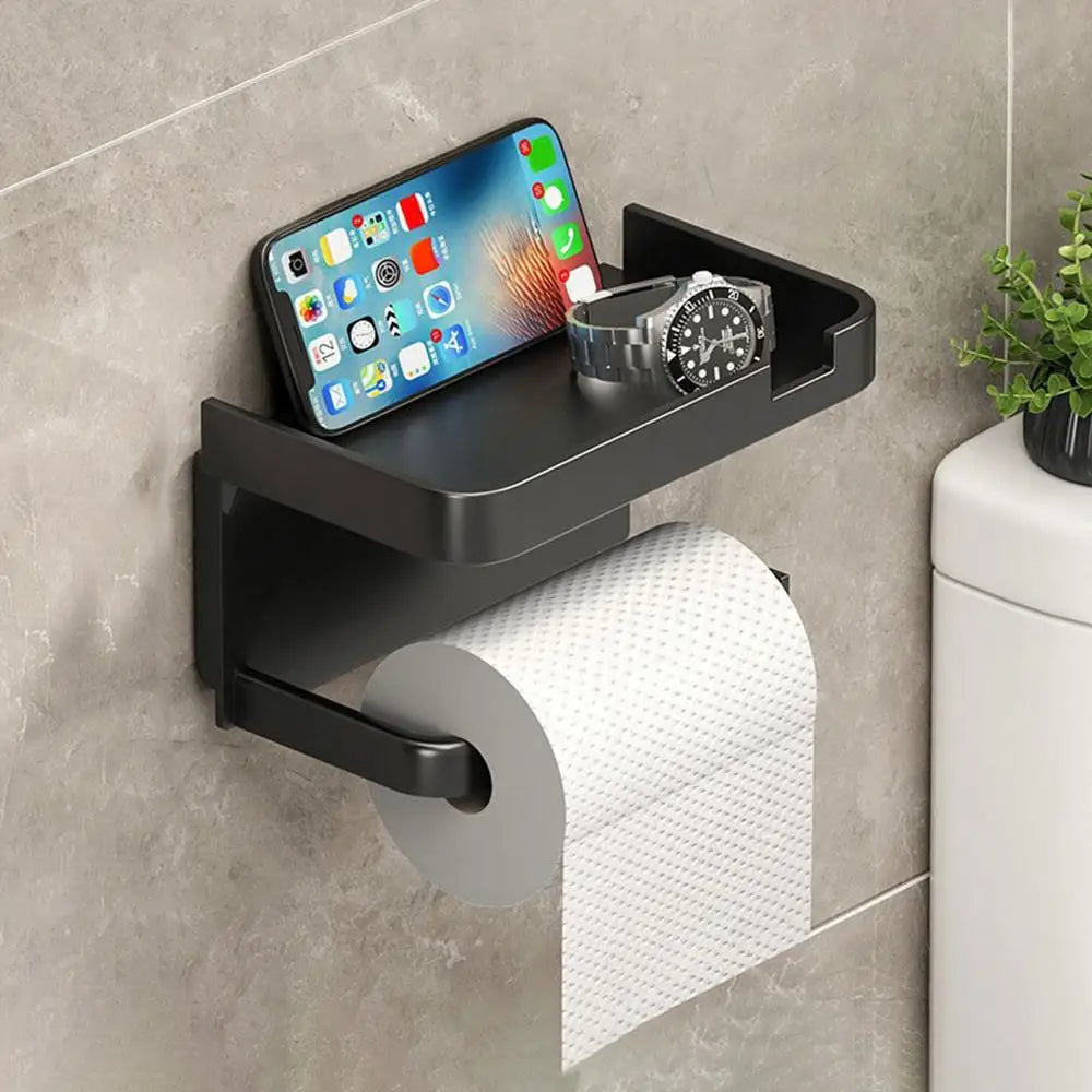 Bathroom Tissue Box Shelf Storage Household Storage Bathroom Toilet Paper Rack Toilet Organizer No-Drill Wall-Mounted Tissue Box