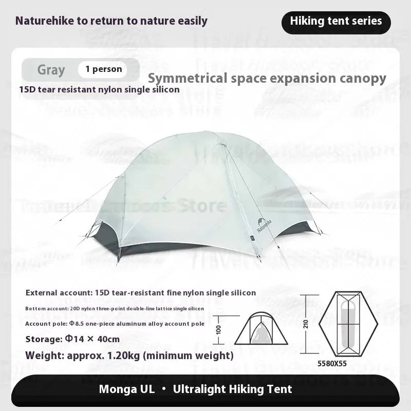 Naturehike Mongar UL BASE PRO 123 People Tent Trekking Backpacking Shelter Tent 20D Nylon Waterproof Ultralight Outdoor Camping