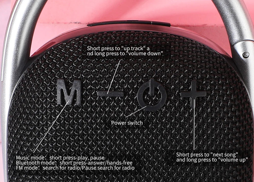 Mini enceinte Bluetooth portable, boîte à musique sans fil, petit caisson de basses, basse, PC, TV, radio FM, étanche, Caixa De Som Mp3
