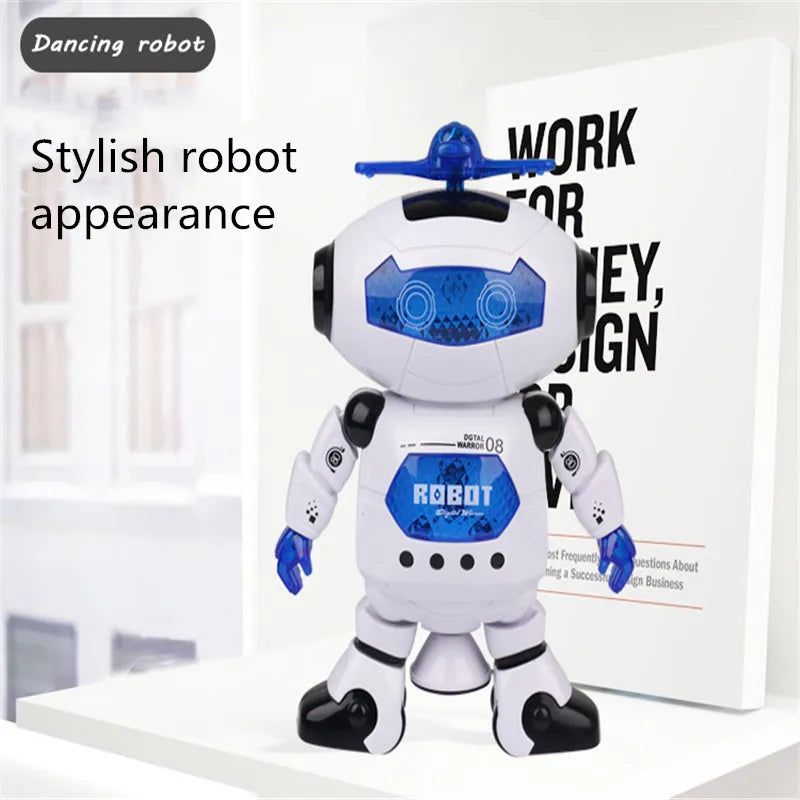 Jouets Robots Dansants Rotatifs pour Enfants avec Musique Lumière LED Jouets Électroniques Marcheurs pour Garçons Filles Cadeau d'Anniversaire Noël