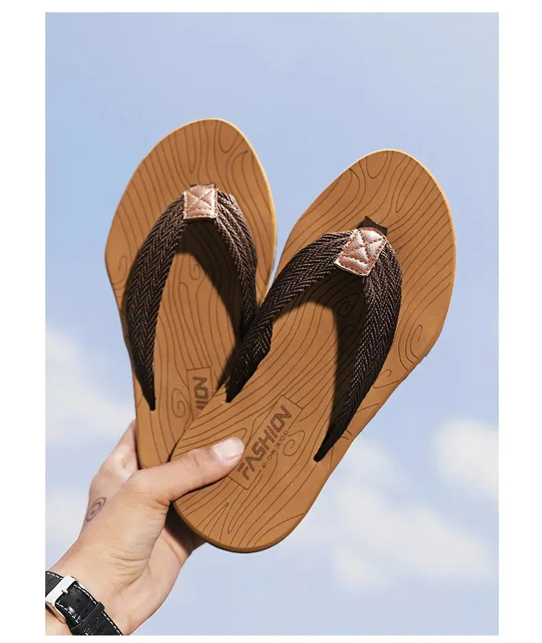 Hommes Pantoufles Été Tongs Marque Mode Extérieur Confortable Décontracté Claquettes Chaussures Plage Antidérapantes Hommes Sandales