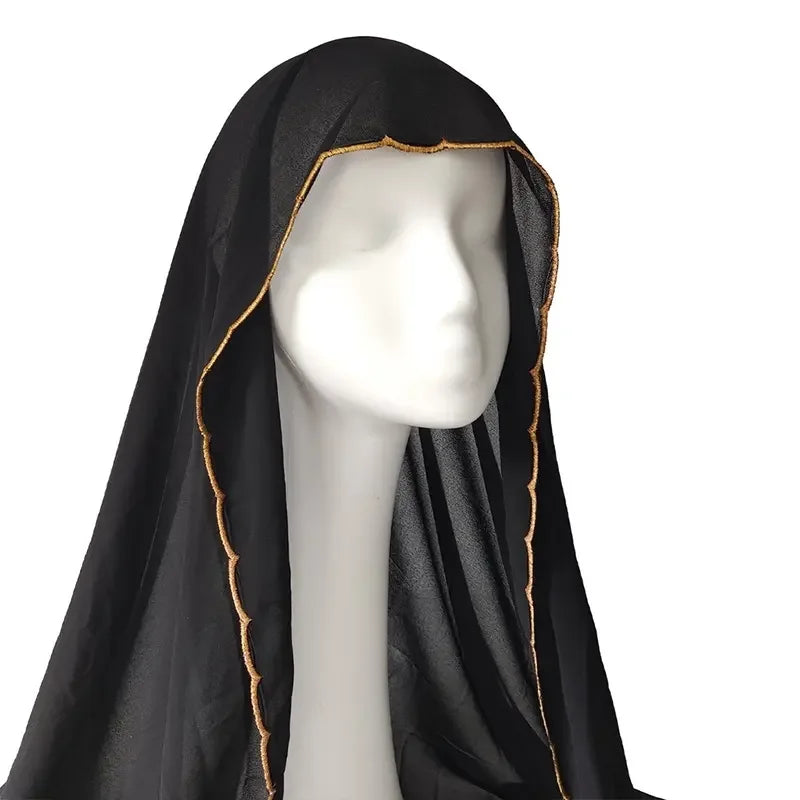Châles Hijab en mousseline de soie pour femme, écharpe en dentelle, foulards unis, foulards pour femme, voile musulman 70*180cm
