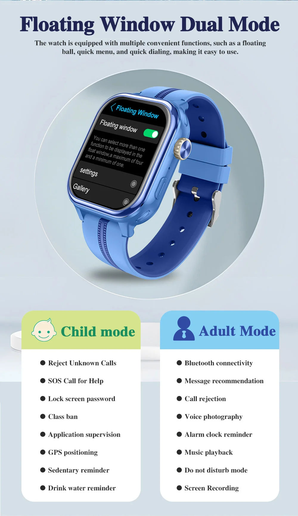Wonlex KT39 4G Kinder-GPS-Smartwatch mit rotierender Kamera GPS-Echtzeit-Standort-Tracker 1+16GB Videoanruf Kinder-Smartwatch
