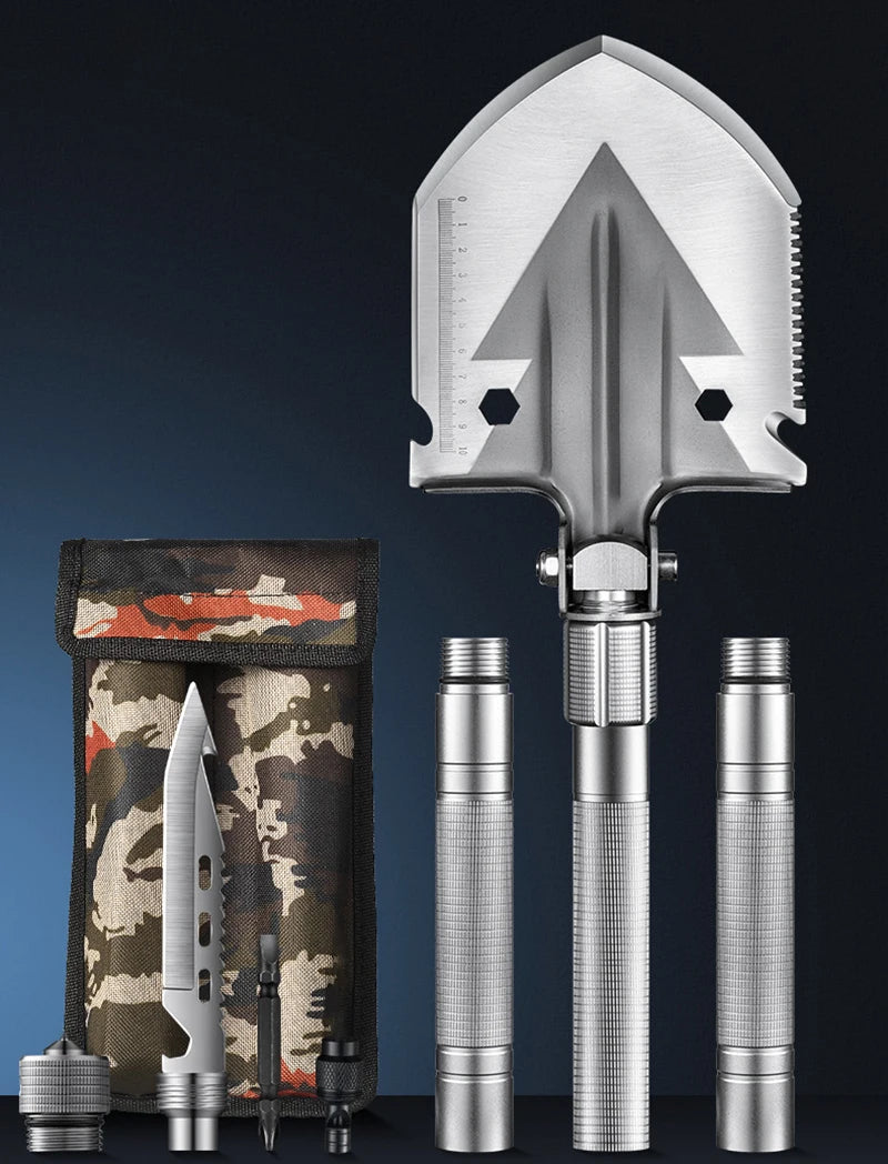 Pelle pliante multifonctionnelle, pelle d'ingénieur embarquée pour l'extérieur, pelle de survie pour le tourisme et le camping, outils de jardinage à main