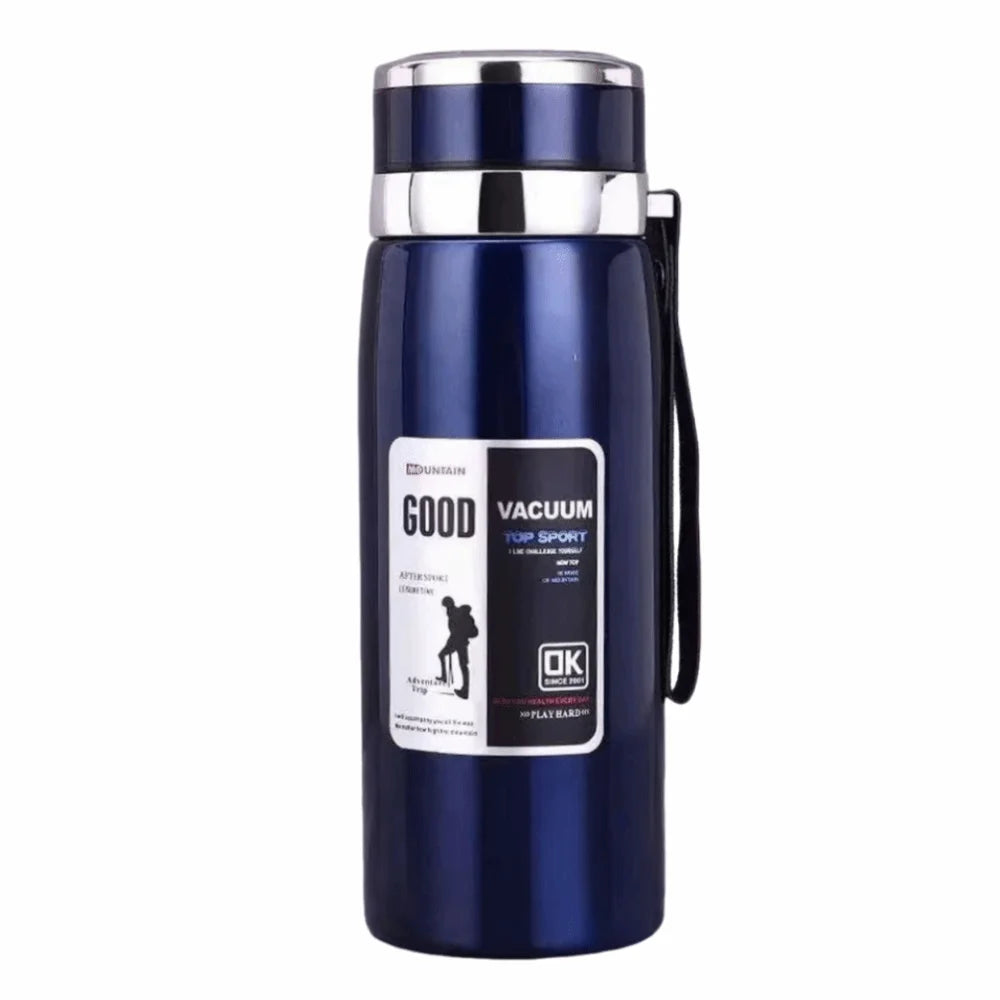 800/1000ml Sport-Thermosflasche, groß Fassungsvermögen, Edelstahl, tragbare Vakuumflasche, auslaufsicher mit Aufhängeband