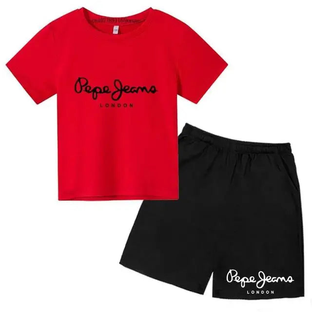 Children Summer London Clothes T-shirt 3-12Yrs Boys Girls Short-sleeved Top+Shorts Casual Brand Fashion Sports Set Clothing