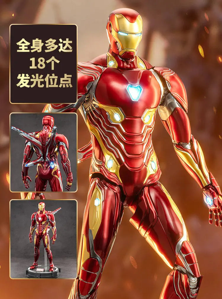 ZDTDS Original 1/5 36CM Iron Man MK50 MK3 LED-Beleuchtung 10-jähriges Jubiläum Tony Stark Modell Actionfigur Geschenk