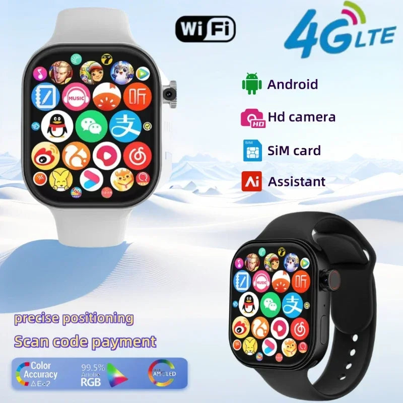 La smartwatch Android 4G VP99 dispose d'une caméra rotative à 180°, d'un emplacement pour carte SIM, du suivi GPS, de la connectivité WiFi, d'un espace de stockage de lecture et de la voix IA.